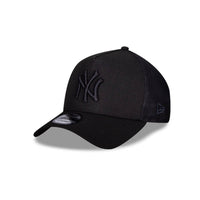 NEW ERA 9FORTY A FRAME MLB YANKEES LOGO NEGRO GORRA CAMIONERA AJUSTABLE NEGRA