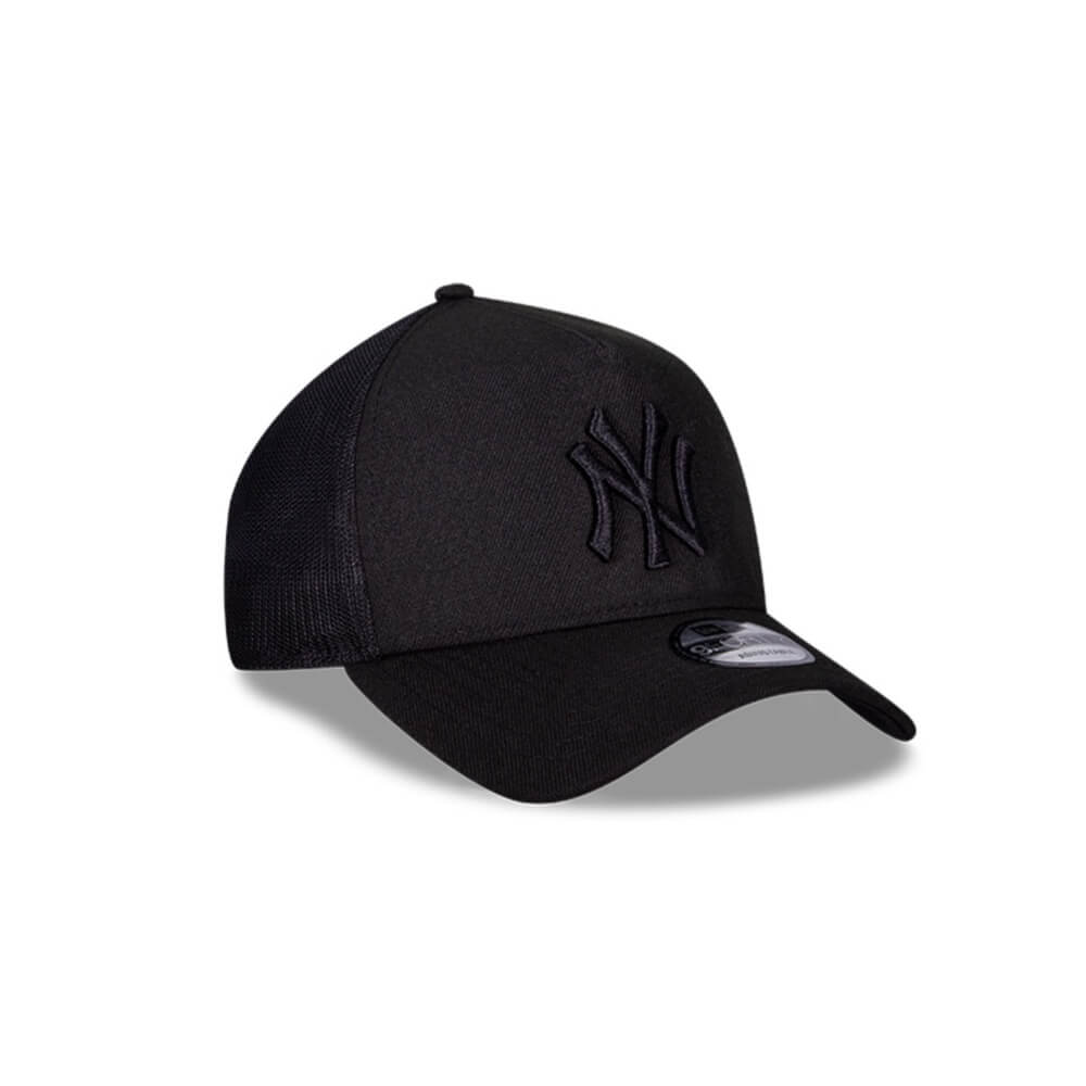 NEW ERA 9FORTY A FRAME MLB YANKEES LOGO NEGRO GORRA CAMIONERA AJUSTABLE NEGRA