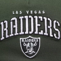 NEW ERA NFL RAIDERS STENCIL SCRIPT GREEN ADJUSTABLE GOLFER CAP 