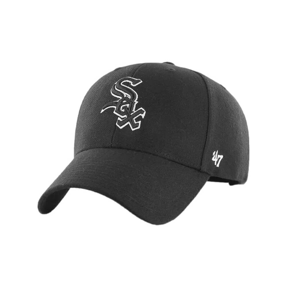 ´47 MVP MLB CHICAGO WHITE SOX LOGO NEGRO Y BLANCO GORRA AJUSTABLE NEGRA