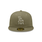 NEW ERA 59FIFTY MLB BASICA LA DODGERS LOGO VERDE GORRA CERRADA VERDE