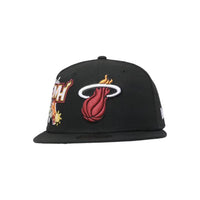 NEW ERA 59FIFTY NBA MIAMI HEAT CITY CLUSTER BLACK CLOSED CAP 