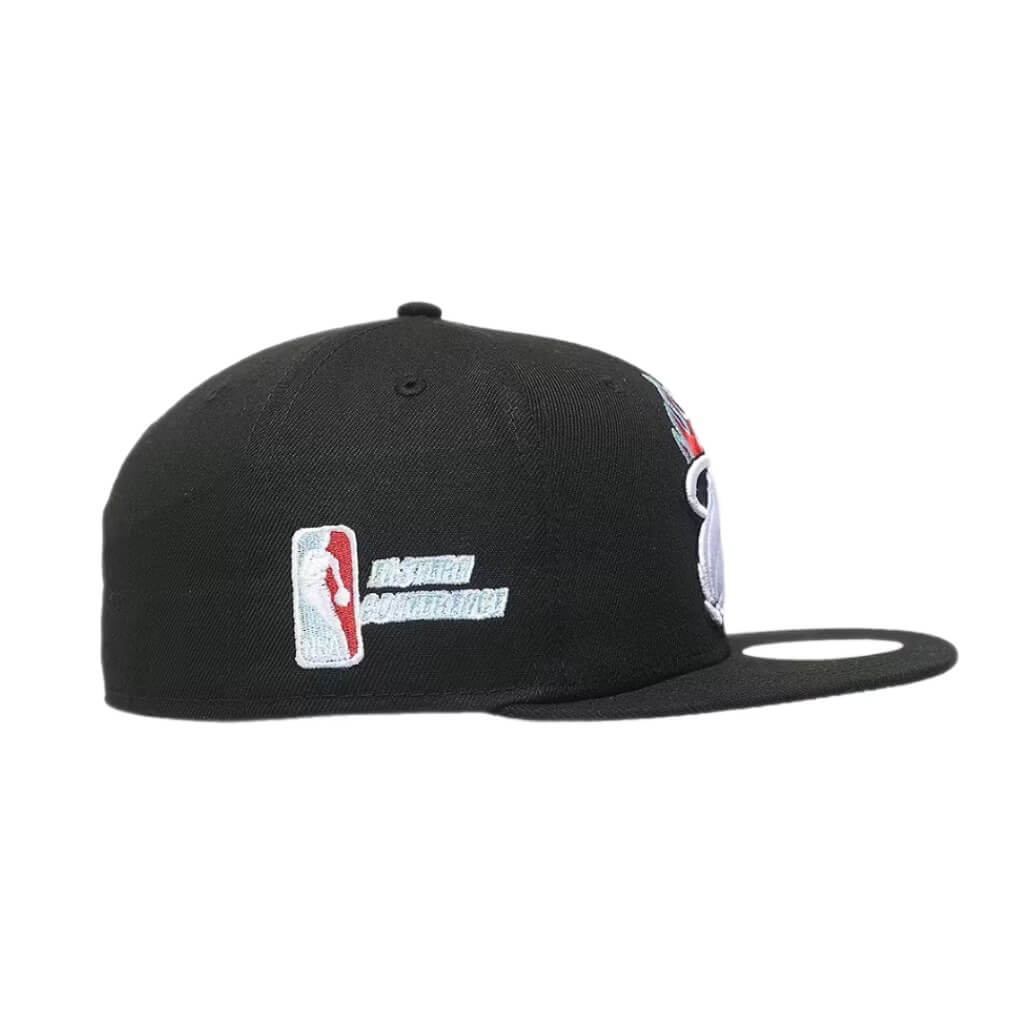 NEW ERA 59FIFTY NBA MIAMI HEAT TEAM FLAME BLACK CLOSED CAP 