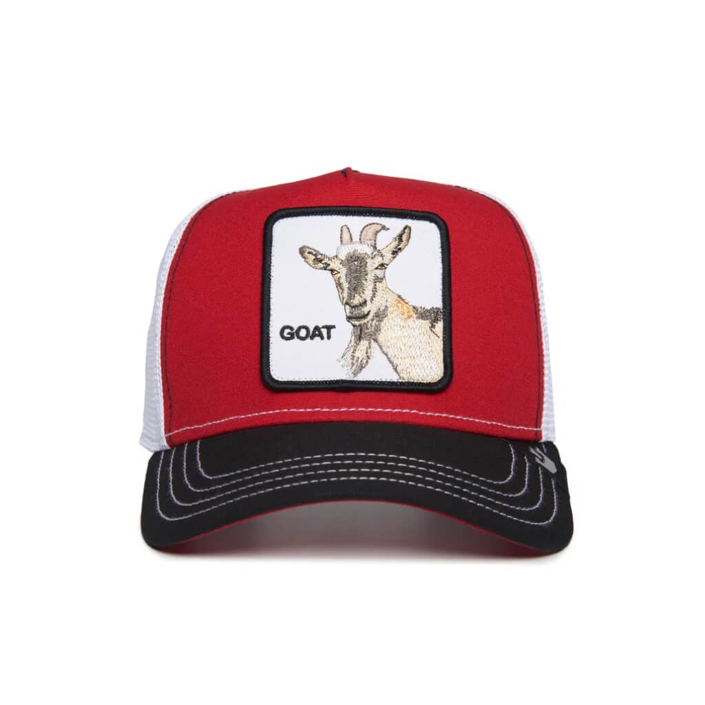 GOORIN BROS LA CABRA GORRA CAMIONERA GOAT AJUSTABLE NEGRA Y ROJO