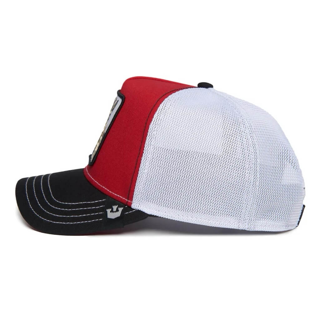 GOORIN BROS LA CABRA GORRA CAMIONERA GOAT AJUSTABLE NEGRA Y ROJO