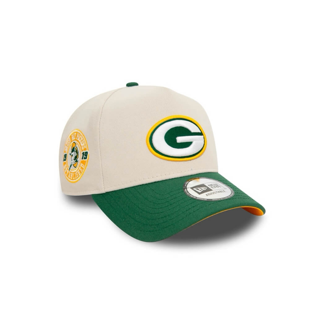 NEW ERA 9FORTY A FRAME MLB GREEN BAY PACKERS GORRA AJUSTABLE BEIGE Y VERDE