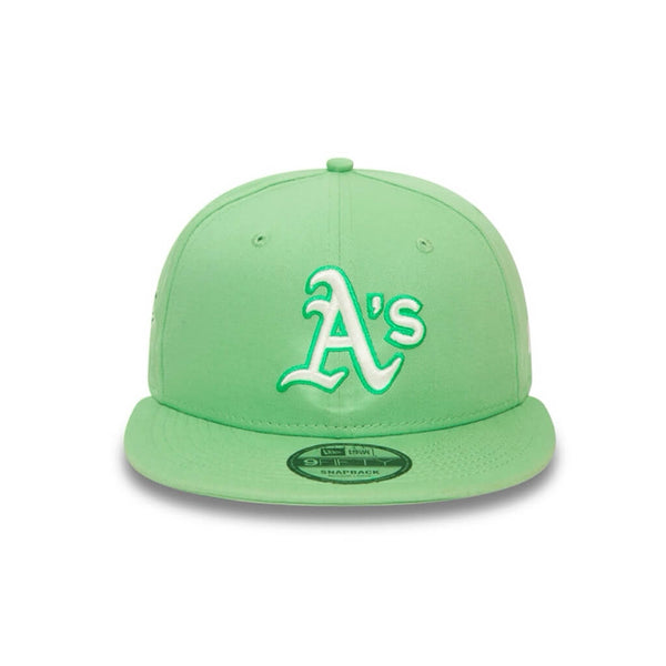 NEW ERA 9FIFTY MLB OAKLAND ATHLETICS GORRA WOLRD PATCHES AJUSTABLE VERDE LOGO BLANCO