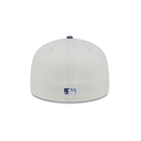 NEW ERA 59FIFTY MLB LA DODGERS LOGO AZUL GORRA WAVY CERRADA BEIGE Y AZUL