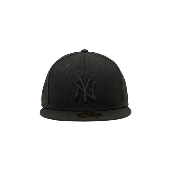 NEW ERA 59FIFTY MLB BASIC NY YANKEES BLACK LOGO BLACK CLOSED CAP 