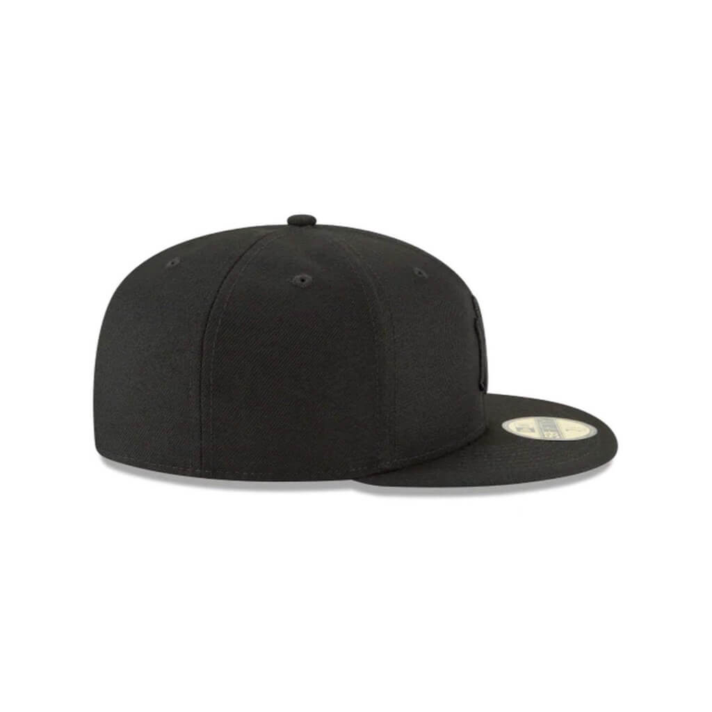 NEW ERA 59FIFTY MLB BASIC LA DODGERS BLACK LOGO BLACK CLOSED CAP 