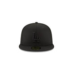 NEW ERA 59FIFTY MLB BASICA LA DODGERS LOGO NEGRO GORRA CERRADA NEGRA
