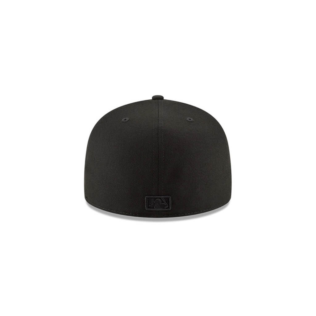NEW ERA 59FIFTY MLB BASIC LA DODGERS BLACK LOGO BLACK CLOSED CAP 