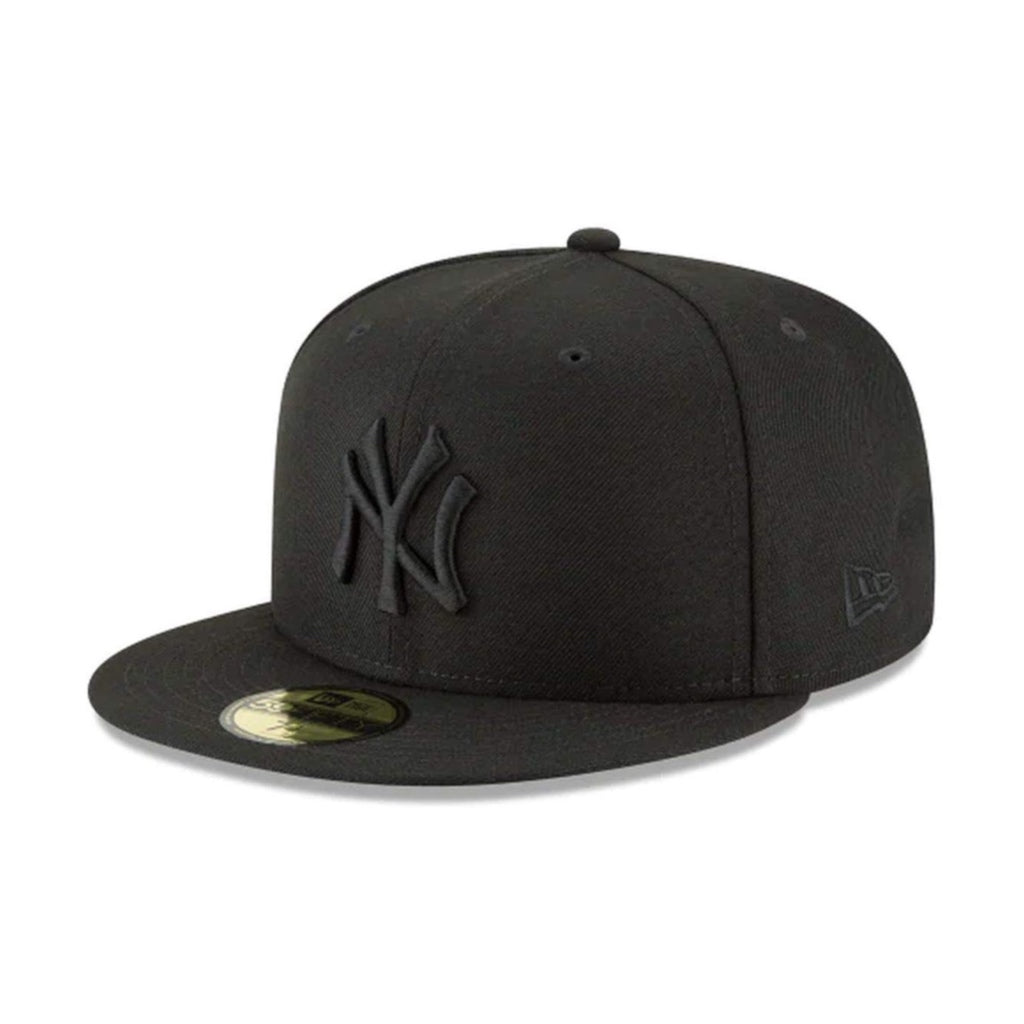 NEW ERA 59FIFTY MLB BASIC NY YANKEES BLACK LOGO BLACK CLOSED CAP 
