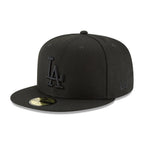 NEW ERA 59FIFTY MLB BASICA LA DODGERS LOGO NEGRO GORRA CERRADA NEGRA