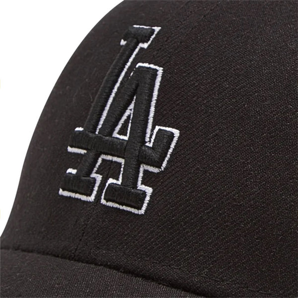'47 MLB LA DODGERS WHITE LINE LOGO BLACK ADJUSTABLE CAP