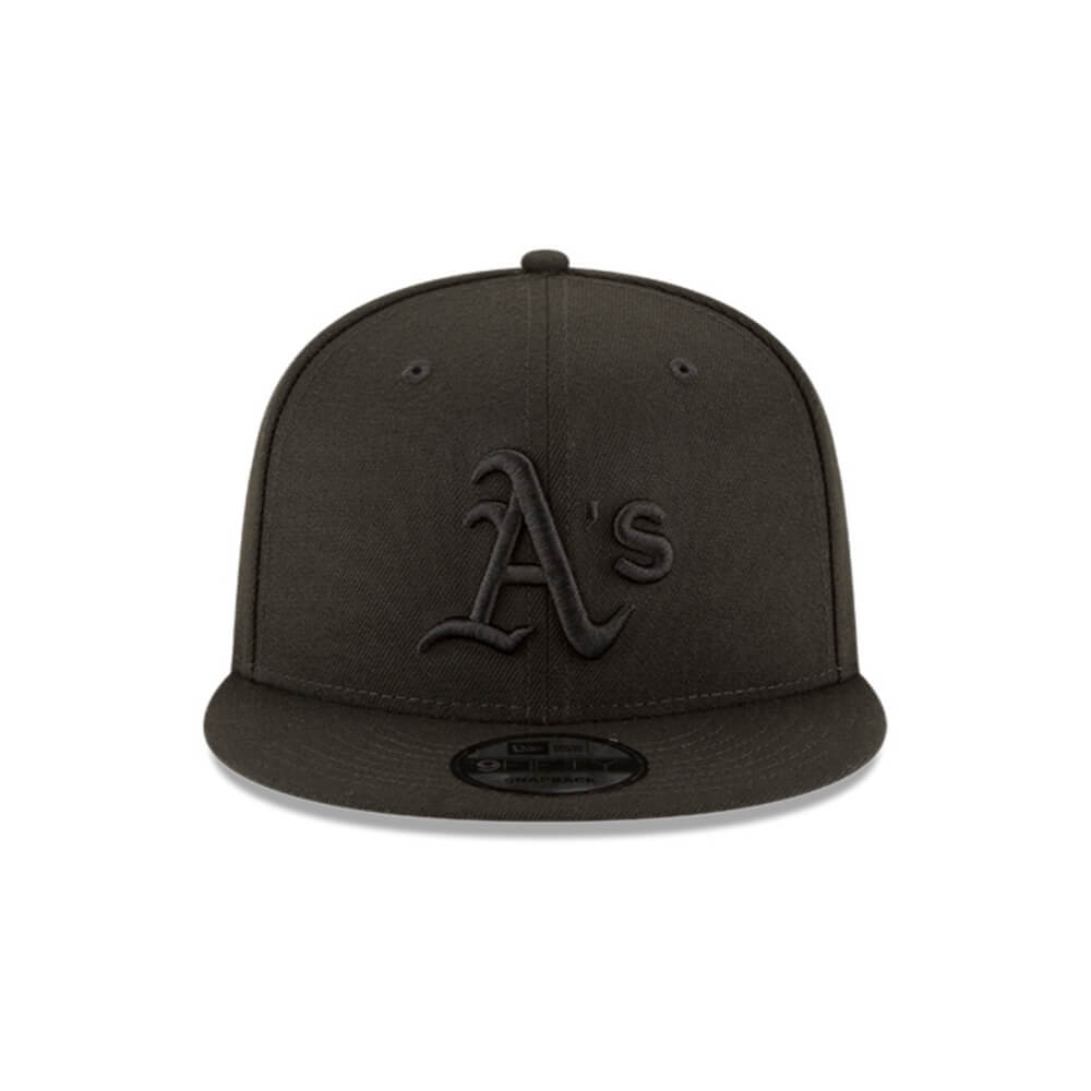 NEW ERA 9FIFTY MLB OAKLAND ATHLETICS BLACK ON BLACK GORRA MVP AJUSTABLE NEGRA