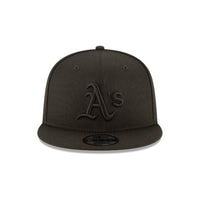 NEW ERA 9FIFTY MLB OAKLAND ATHLETICS BLACK ON BLACK GORRA MVP AJUSTABLE NEGRA