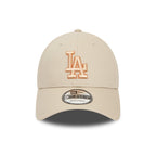 NEW ERA 9FORTY MLB LA DODGERS GORRA BASICA AJUSTABLE BEIGE LOGO METALLIC
