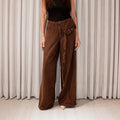 DO OVER LAB ASSYMETRIC PANTALON CAFE
