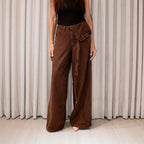 DO OVER LAB ASSYMETRIC PANTALON CAFE