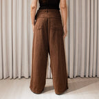 DO OVER LAB ASSYMETRIC PANTALON CAFE