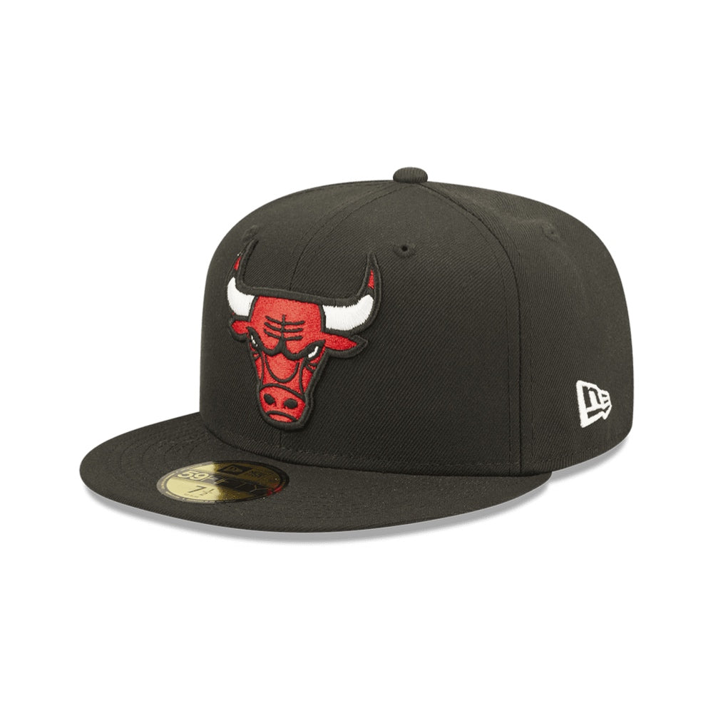NEW ERA 59FIFTY NBA CHICAGO BULLS GORRA BASICA CERRADA NEGRA LOGO ROJO
