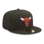 NEW ERA 59FIFTY NBA CHICAGO BULLS GORRA BASICA CERRADA NEGRA LOGO ROJO