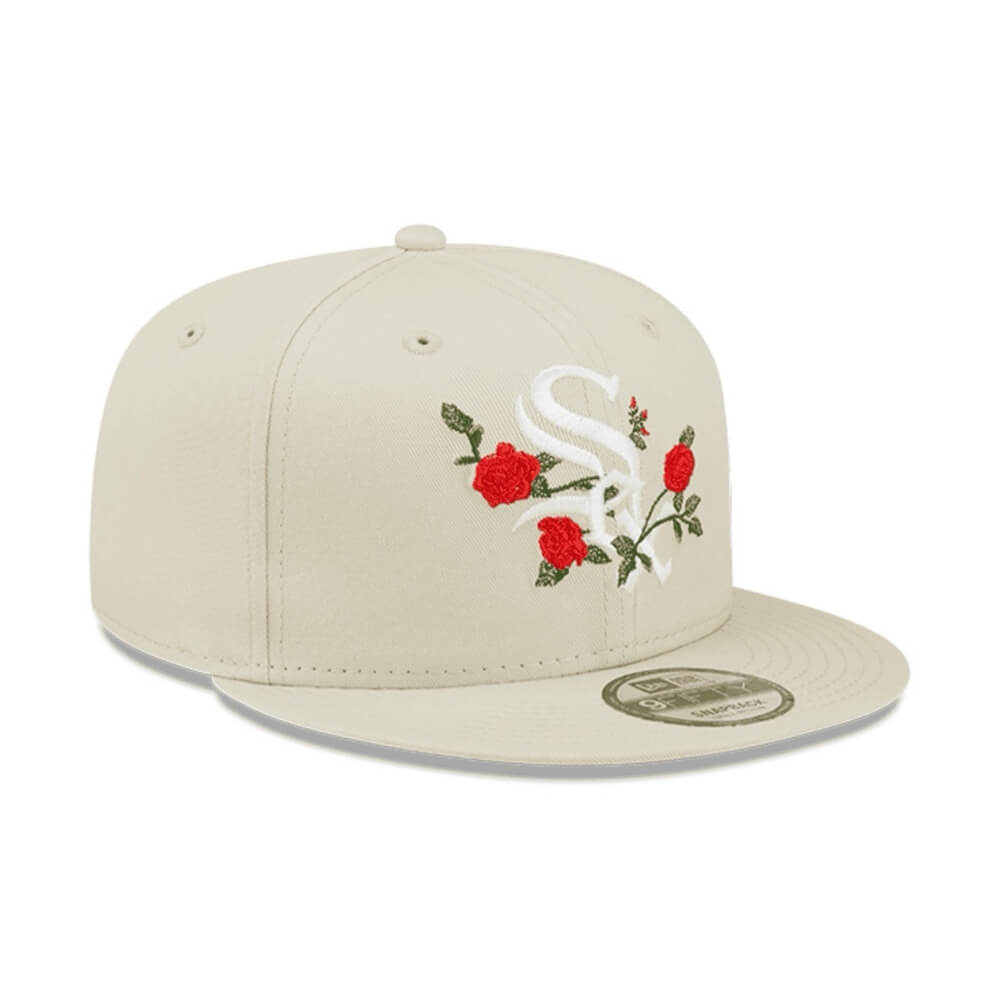 NEW ERA 9FIFTY MLB WHITE SOX GORRA FLOWER AJUSTABLE BEIGE LOGO BLANCO