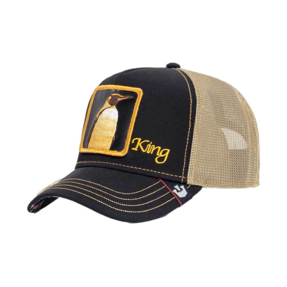 GOORIN BROS PINGUINO REY GORRA CAMIONERA AJUSTABLE NEGRA CON DORADO