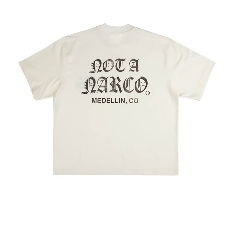 SINNERS NOT A NARCO MEDELLIN SOUVENIR CAMISETA REGULAR BEIGE