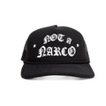 SINNERS NOT A NARCO GORRA AJUSTABLE NEGRO Y BLANCO