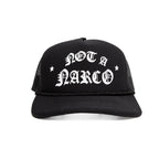 SINNERS NOT A NARCO GORRA AJUSTABLE NEGRO Y BLANCO