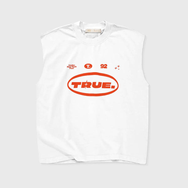 TRUE TOO BRIGHT TO MISS INTUITION SLEEVELESS TEE - WHITE