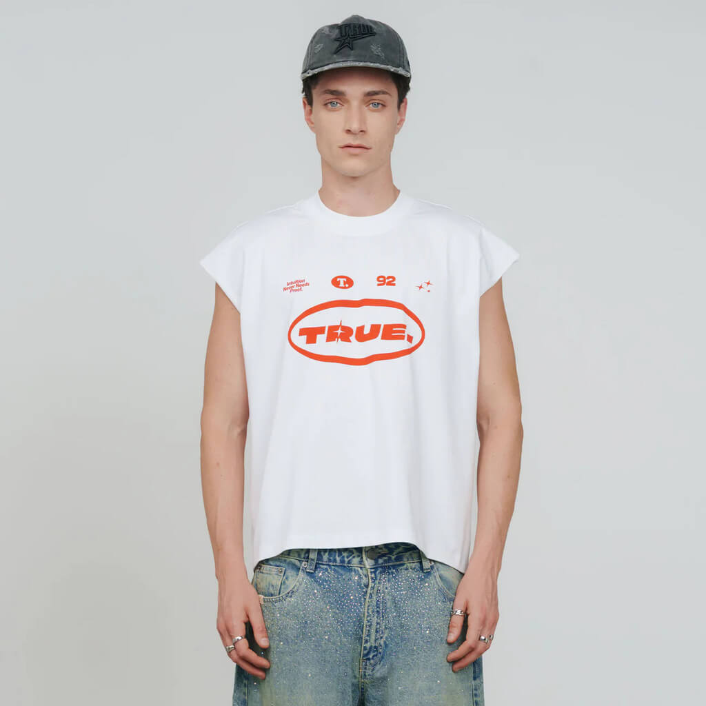 TRUE TOO BRIGHT TO MISS INTUITION SLEEVELESS TEE - WHITE