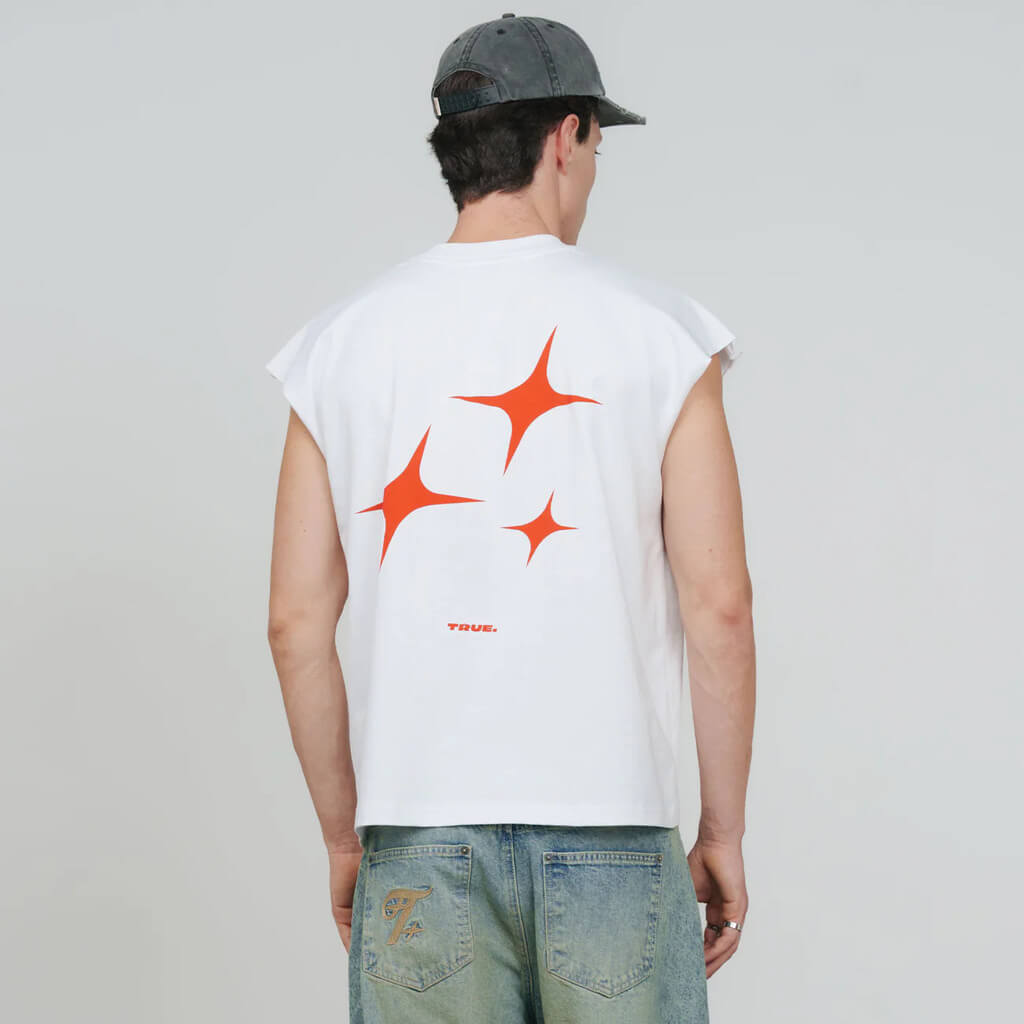 TRUE TOO BRIGHT TO MISS INTUITION SLEEVELESS TEE - WHITE