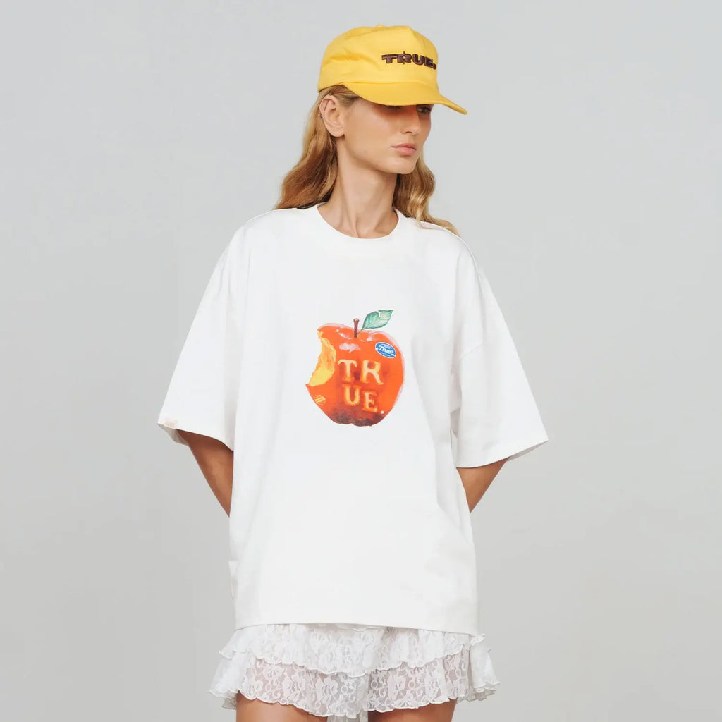 TRUE TOO FRESH TO FAKE IT JUICY CAMISETA BOXY BEIGE
