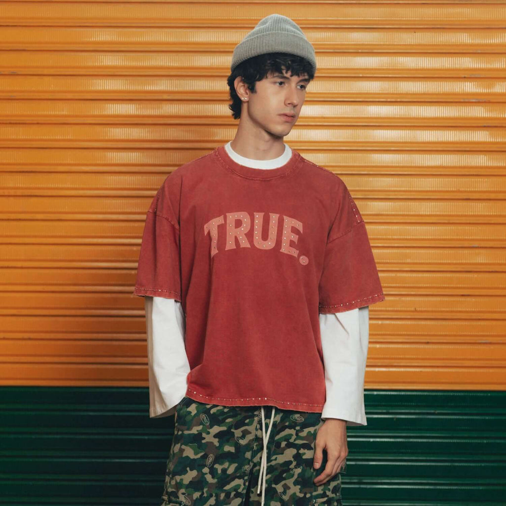 TRUE LATINO VINTAGE CAMISETA BOXY ROJA