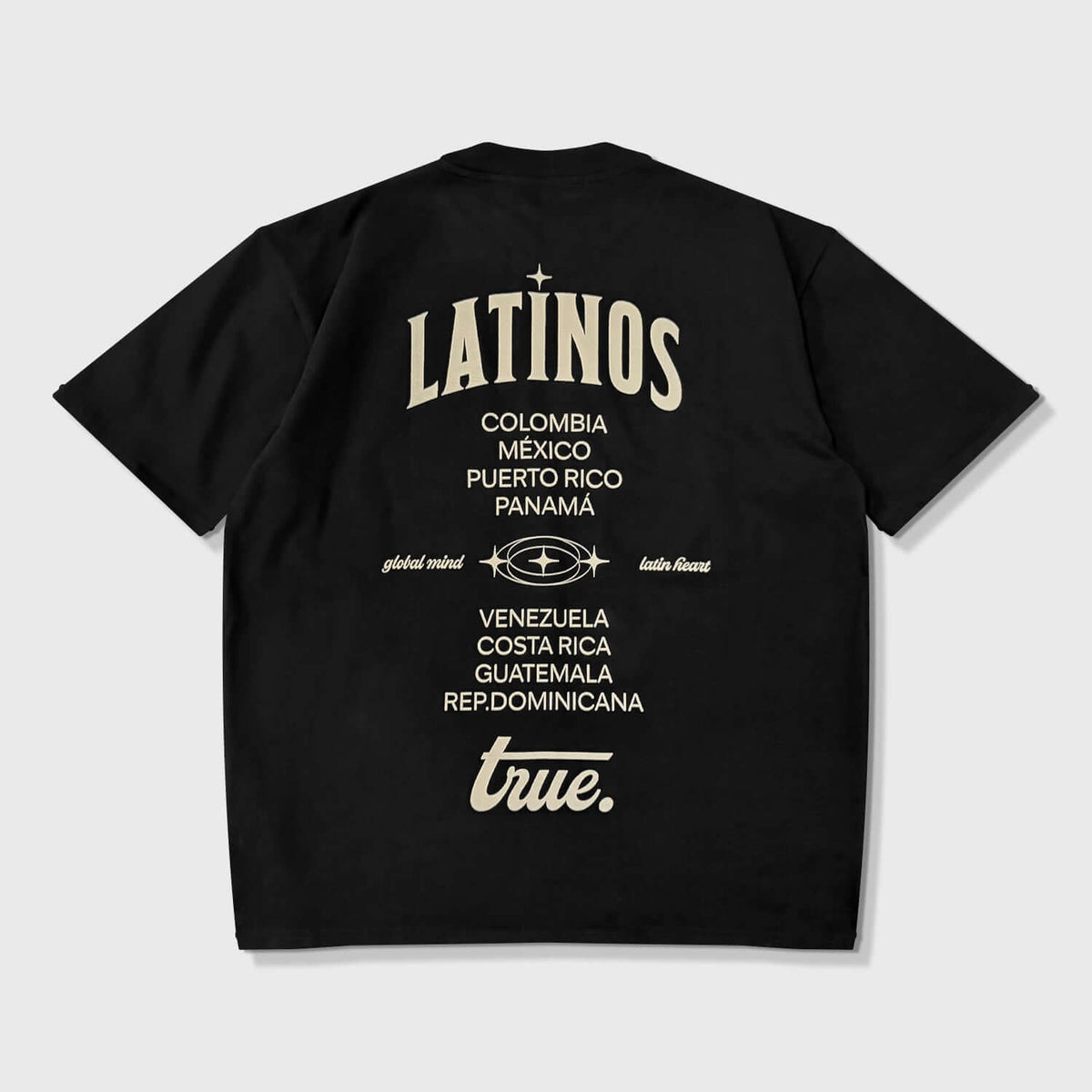 TRUE LATINOS CAMISETA OVERSIZE NEGRA