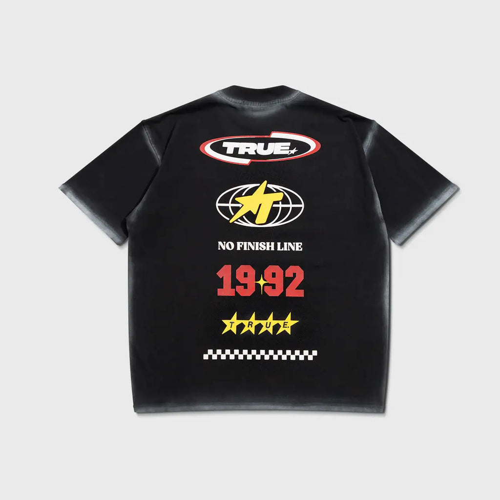 TRUE NO FINISH LINE OVERSIZED T-SHIRT CAMISETA NEGRA