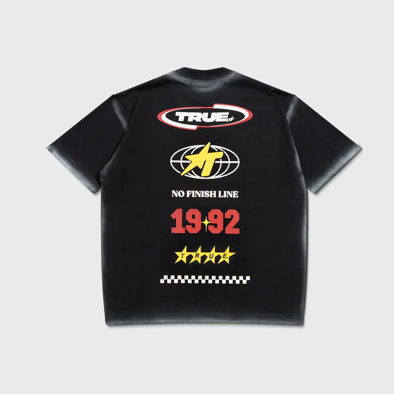 TRUE NO FINISH LINE OVERSIZED T-SHIRT CAMISETA NEGRA