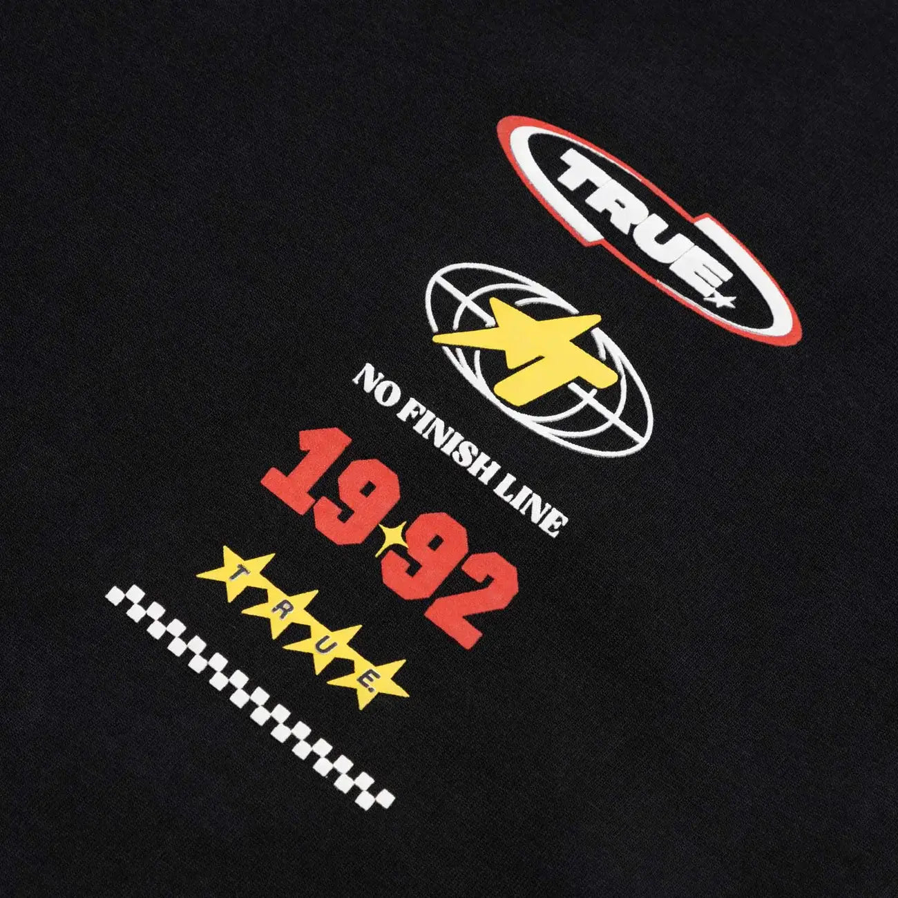 TRUE NO FINISH LINE OVERSIZED T-SHIRT CAMISETA NEGRA
