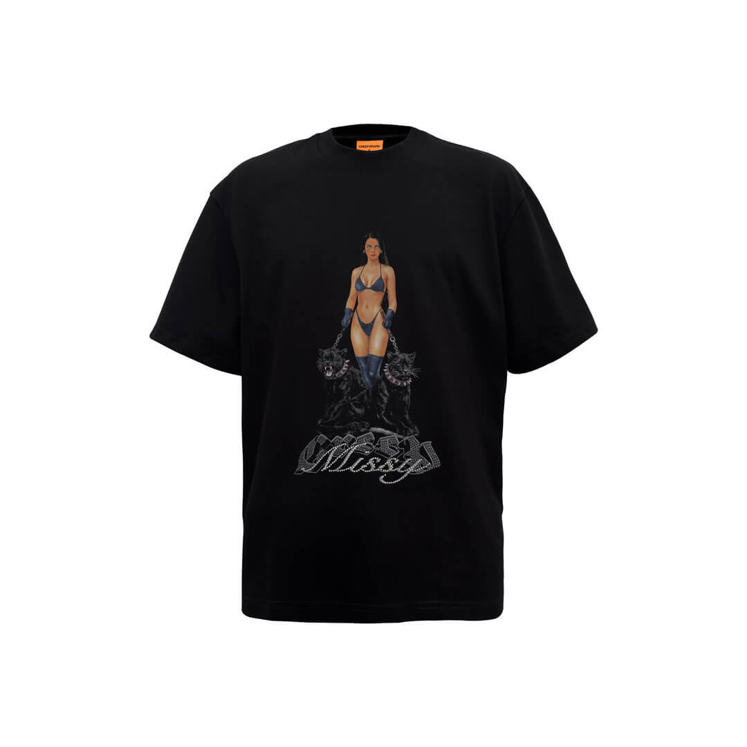 CREEP MISSY PANTERA CAMISETA OVERSIZED NEGRA