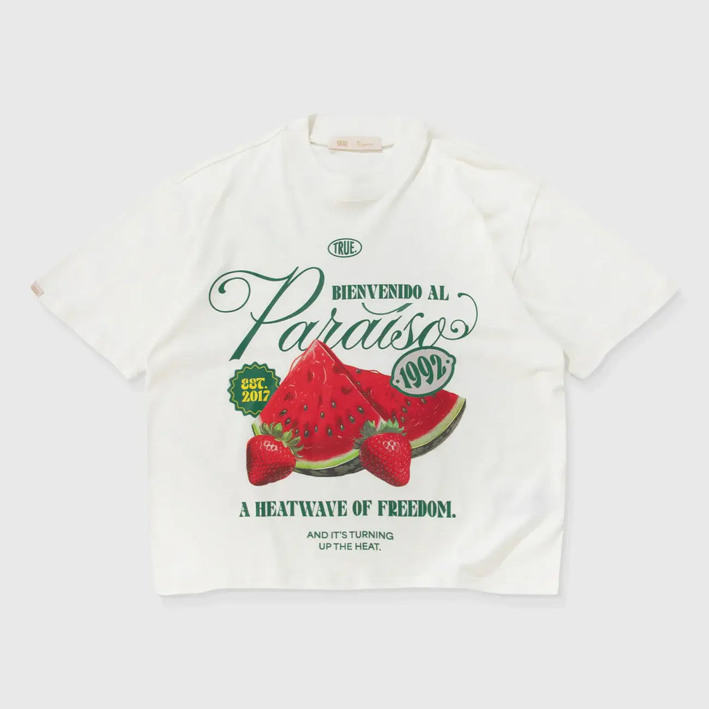 TRUE PARAÍSO BOXY TEE CAMISETA BEIGE
