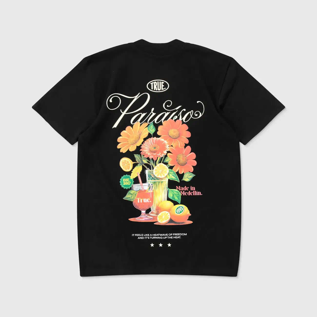 TRUE PARAÍSO REGULAR T-SHIRT CAMISETA NEGRA