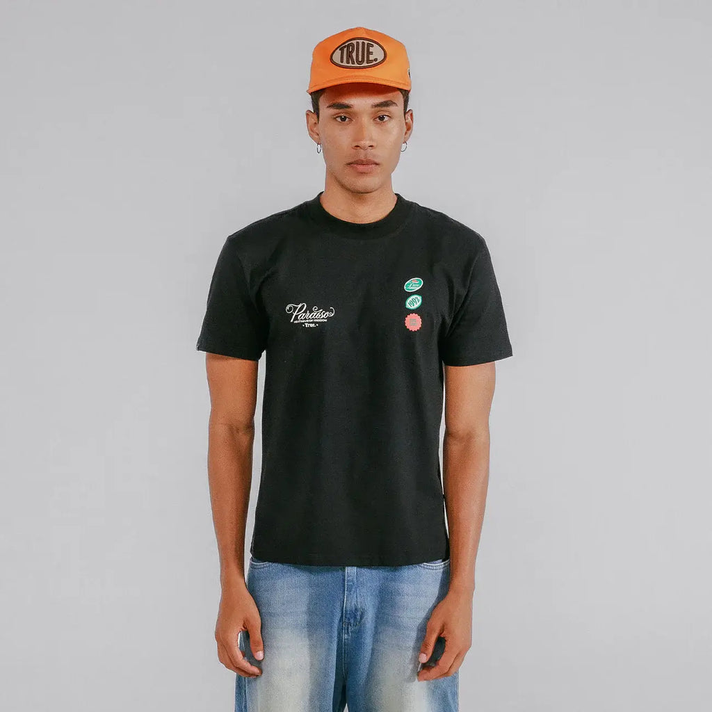 TRUE PARAÍSO REGULAR T-SHIRT CAMISETA NEGRA