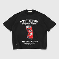 TRUE TOO FRESH TO FAKE IT POP TASTE CAMISETA BOXY NEGRA