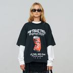 TRUE TOO FRESH TO FAKE IT POP TASTE CAMISETA BOXY NEGRA