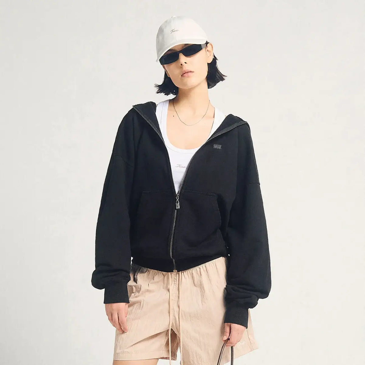 TRUE CLASSIC ZIPPER BUZO DE CIERRE NEGRO