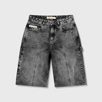 TRUE PRELUDE SLASHED DENIM JORTS NEGROS