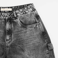 TRUE PRELUDE SLASHED DENIM JORTS NEGROS